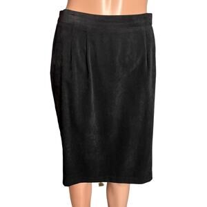 Vintage 1990s R & K Originals Petite Skirt 8P Black Minimalist Career Wear Luxe